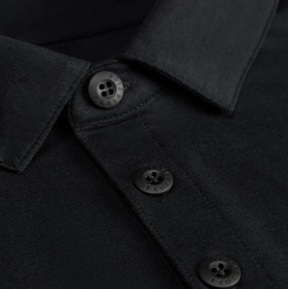 NWT Fabletics The 24/7 short sleeve polo in black Size small - Picture 4 of 5